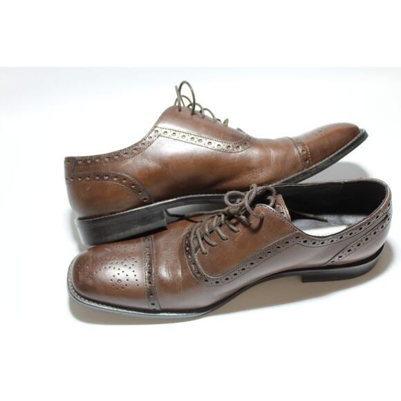 Joseph Abboud Men’s Oxfords Brown Leather Cap Toe Dress Shoes Sz 10 main image 7